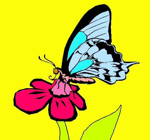 Dibujo Mariposa en una flor pintado por teresameritxell