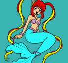 Dibujo Sirena con perlas pintado por Daniela120