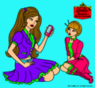 Dibujo Barbie con el teléfono móvil pintado por limita