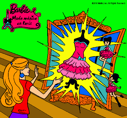 Dibujo El vestido mágico de Barbie pintado por kelita