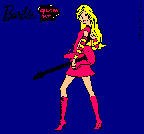 Dibujo Barbie la rockera pintado por amalia