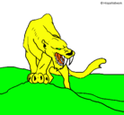 Dibujo Tigre con afilados colmillos pintado por lllll