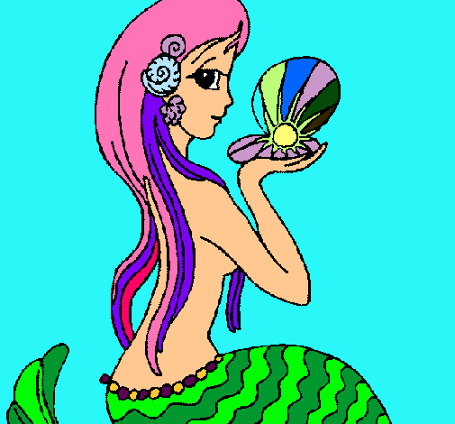 Dibujo Sirena y perla pintado por karenxxitha_23