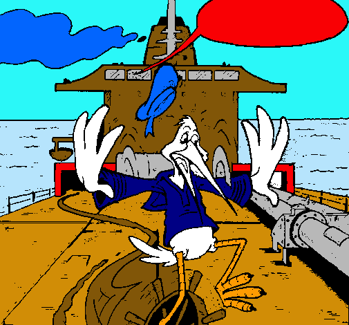 Dibujo Cigüeña en un barco pintado por 123brayan