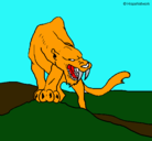 Dibujo Tigre con afilados colmillos pintado por rttttttttttt