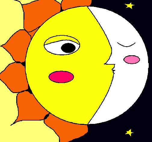 Dibujo Sol y luna 3 pintado por sofia-p-b