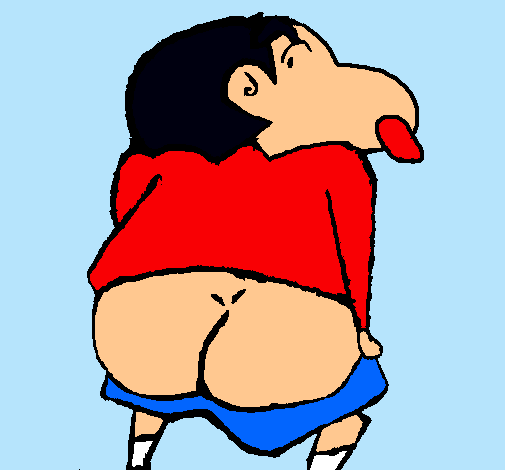 Dibujo Shin Chan pintado por aigua