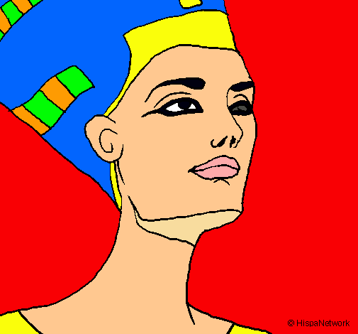 Dibujo Busto de Nefertiti pintado por Rouchi