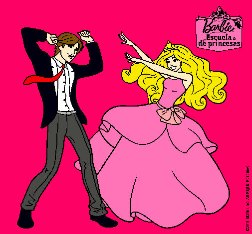 Dibujo Barbie bailando con un amigo pintado por 15amor