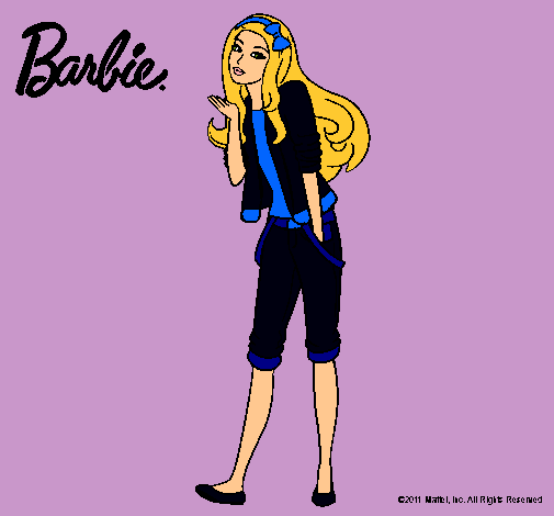 Dibujo Barbie con look casual pintado por cheidi1