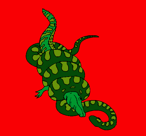Dibujo Anaconda y caimán pintado por 123brayan