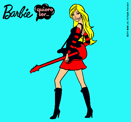 Dibujo Barbie la rockera pintado por nicol_