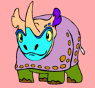 Dibujo Rinoceronte pintado por sdfqedvrthgv