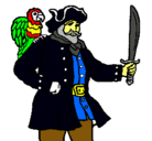 Dibujo Pirata con un loro pintado por hjhhgg