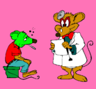 Dibujo Doctor y paciente ratón pintado por Oihanko