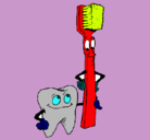 Dibujo Muela y cepillo de dientes pintado por AUGUS102
