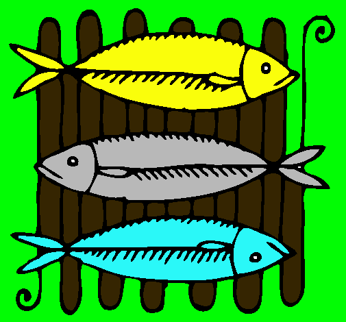 Dibujo Pescado a la brasa pintado por aramjosuhe