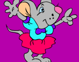 Dibujo Rata con vestido pintado por Ratoncita