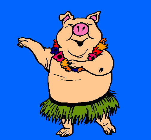 Dibujo Cerdo hawaiano pintado por deozmaiden