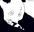 Dibujo Oso panda con su cria pintado por EzBaYDe