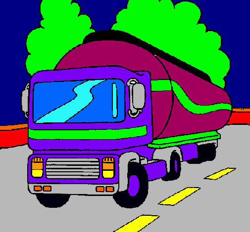 Dibujo Camión cisterna pintado por Raper