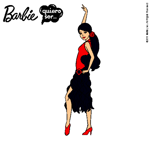 Dibujo Barbie flamenca pintado por mimi_19