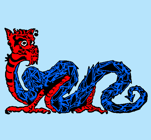 Dibujo Dragón oriental pintado por ameth