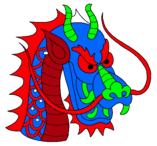 Dibujo Cabeza de dragón pintado por ameth