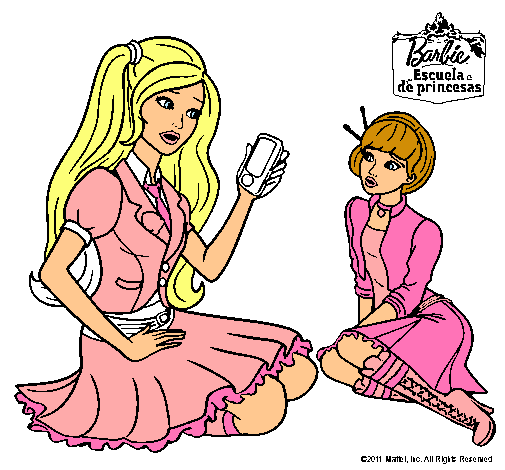 Dibujo Barbie con el teléfono móvil pintado por dianagc
