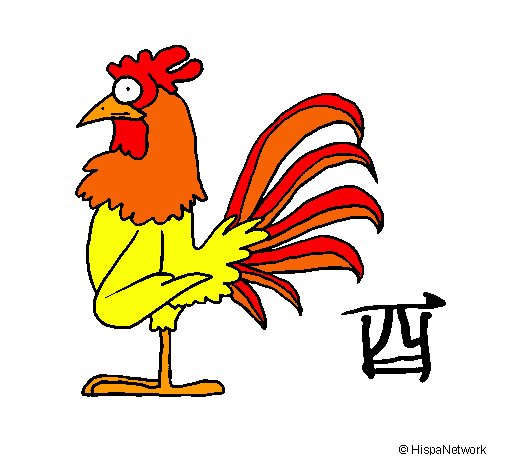 Dibujo Gallo pintado por qdiver