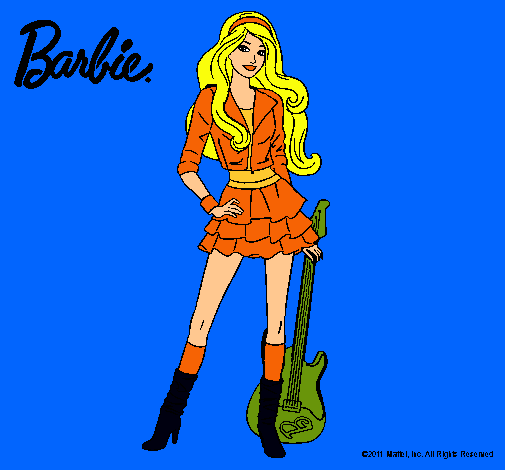 Dibujo Barbie rockera pintado por amalia