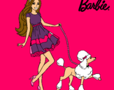 Dibujo Barbie paseando a su mascota pintado por huvbhyufb
