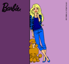 Dibujo Barbie con cazadora de cuadros pintado por lulii