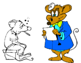 Dibujo Doctor y paciente ratón pintado por Peperata