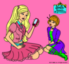 Dibujo Barbie con el teléfono móvil pintado por valeria123