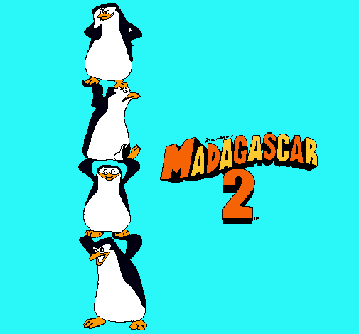 Dibujo Madagascar 2 Pingüinos pintado por ebg8