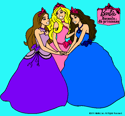 Dibujo Barbie y sus amigas princesas pintado por lucy12085