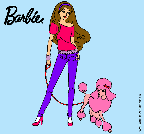 Dibujo Barbie con look moderno pintado por bombiss