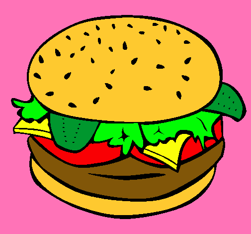 Dibujo Hamburguesa completa pintado por lizbeth24