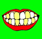 Dibujo Boca y dientes pintado por petronila