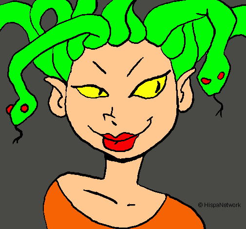 Dibujo Mujer medusa pintado por nachin