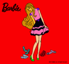 Dibujo Barbie y su colección de zapatos pintado por barvieeeeeee