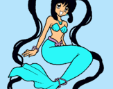 Dibujo Sirena con perlas pintado por marilinda