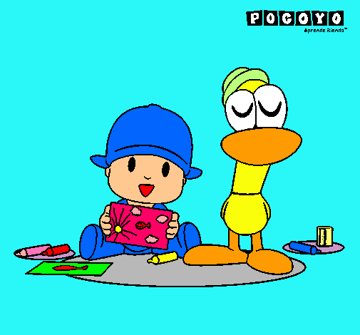 Dibujo Pocoyó y Pato pintado por anagimeno