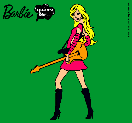 Dibujo Barbie la rockera pintado por amalia