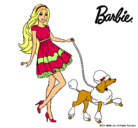 Dibujo Barbie paseando a su mascota pintado por nataliaa