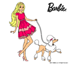 Dibujo Barbie paseando a su mascota pintado por antoniio
