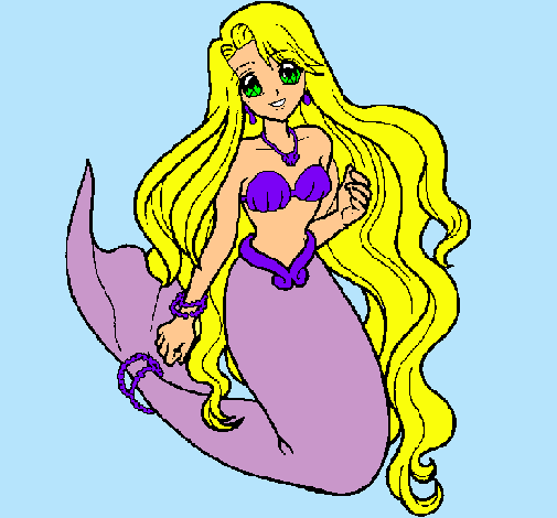 Dibujo Sirenita pintado por luli_98