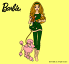 Dibujo Barbie con sus mascotas pintado por guarda