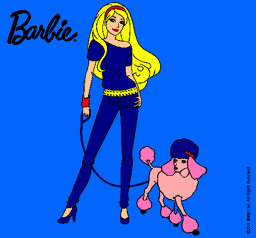 Dibujo Barbie con look moderno pintado por amalia